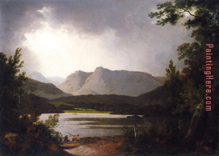Joseph Wright of Derby View of Lake Windemere with Langdale Pikes